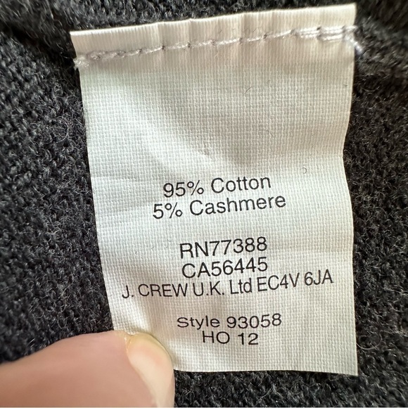 J. Crew Men's Cotton with Cashmere Gray 1/4 Zip Pullover Sweater, size Medium - Picture 5 of 5